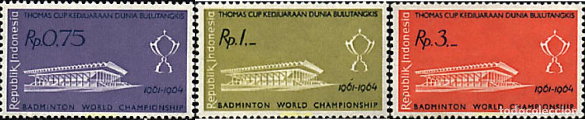 Sellos: 244966 HINGED INDONESIA 1961 CAMPEONATO MUNDIAL DE BADMINTON