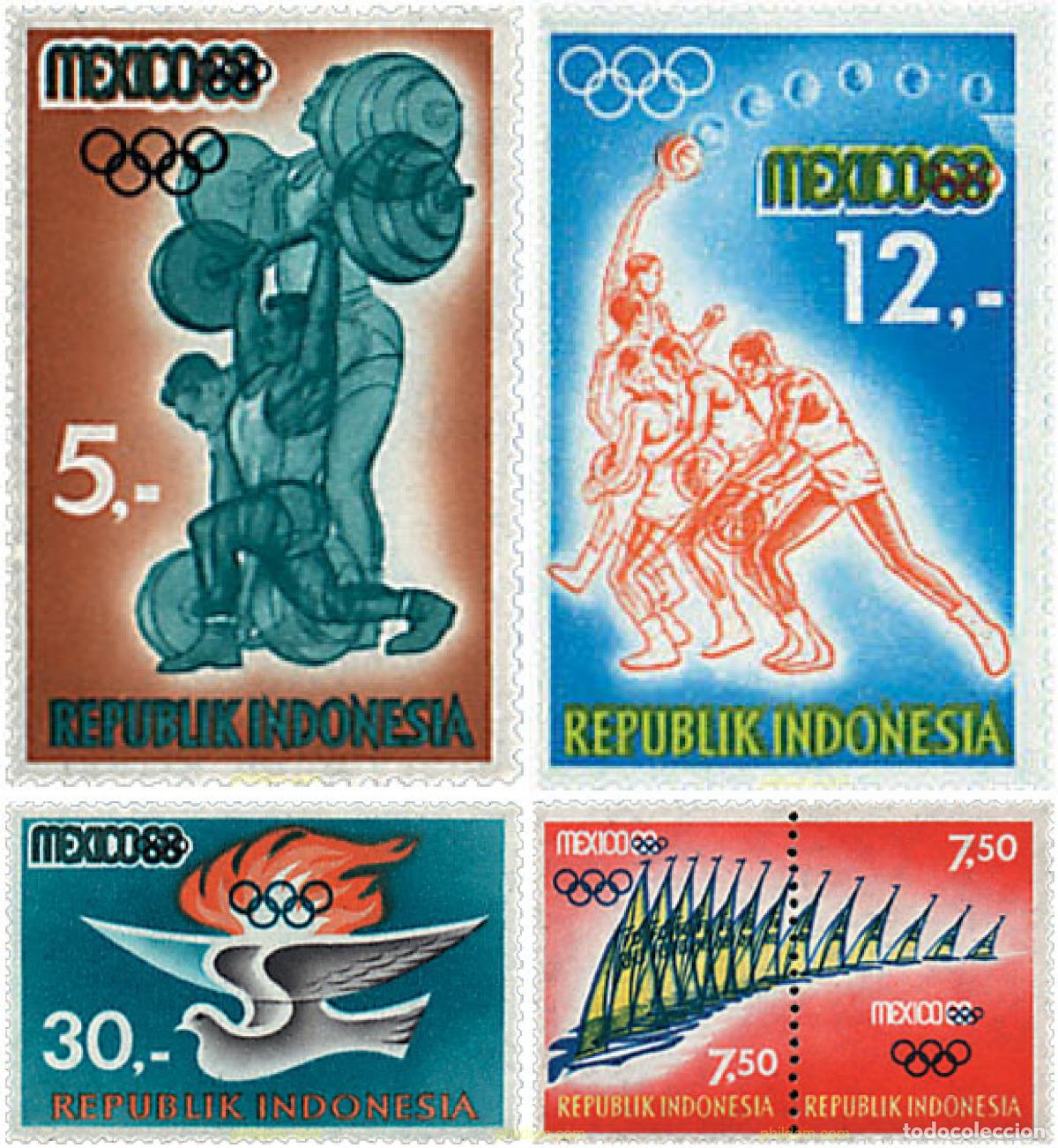 Sellos: 634071 MNH INDONESIA 1968 19 JUEGOS OLIMPICOS VERANO MEXICO 1968