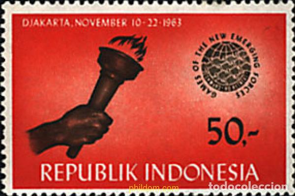 Sellos: 635655 MNH INDONESIA 1963 JUEGOS DEPORTIVOS DE LAS NUEVAS FUERZAS