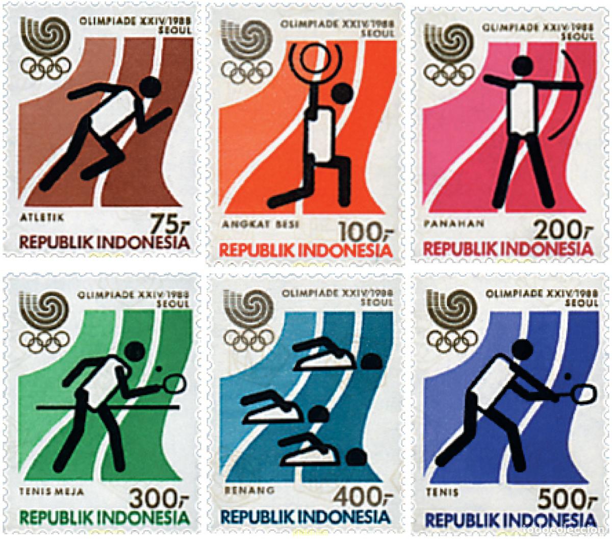 Sellos: 48024 MNH INDONESIA 1988 24 JUEGOS OLIMPICOS VERANO SEUL 1988