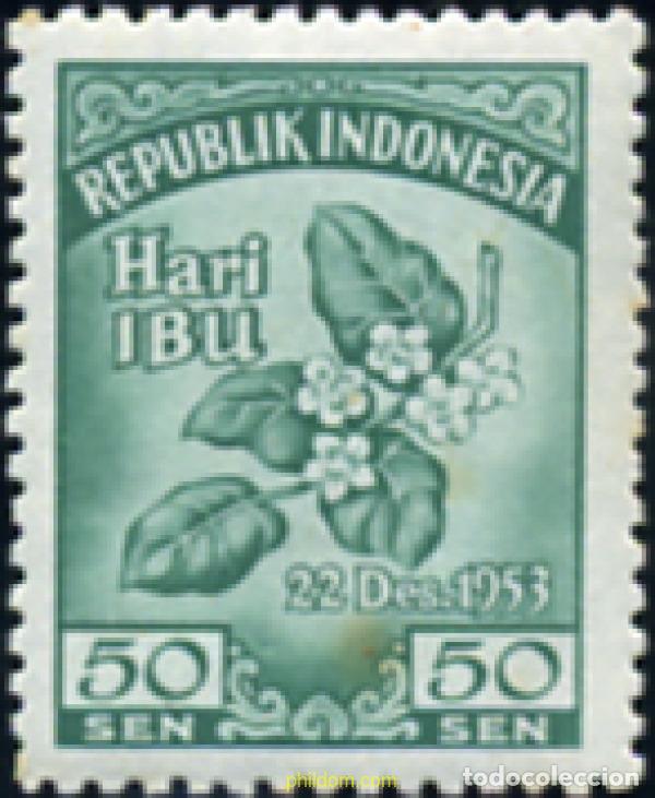 Sellos: 300392 HINGED INDONESIA 1953 25 ANIVERSARIO DE LA CREACION DEL CONGRESO FEMENINO