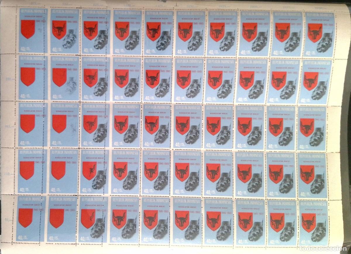 Sellos: O) 1965 INDONESIA, ERROR, SCT B185 40r + 15r, FULL SHEET XF