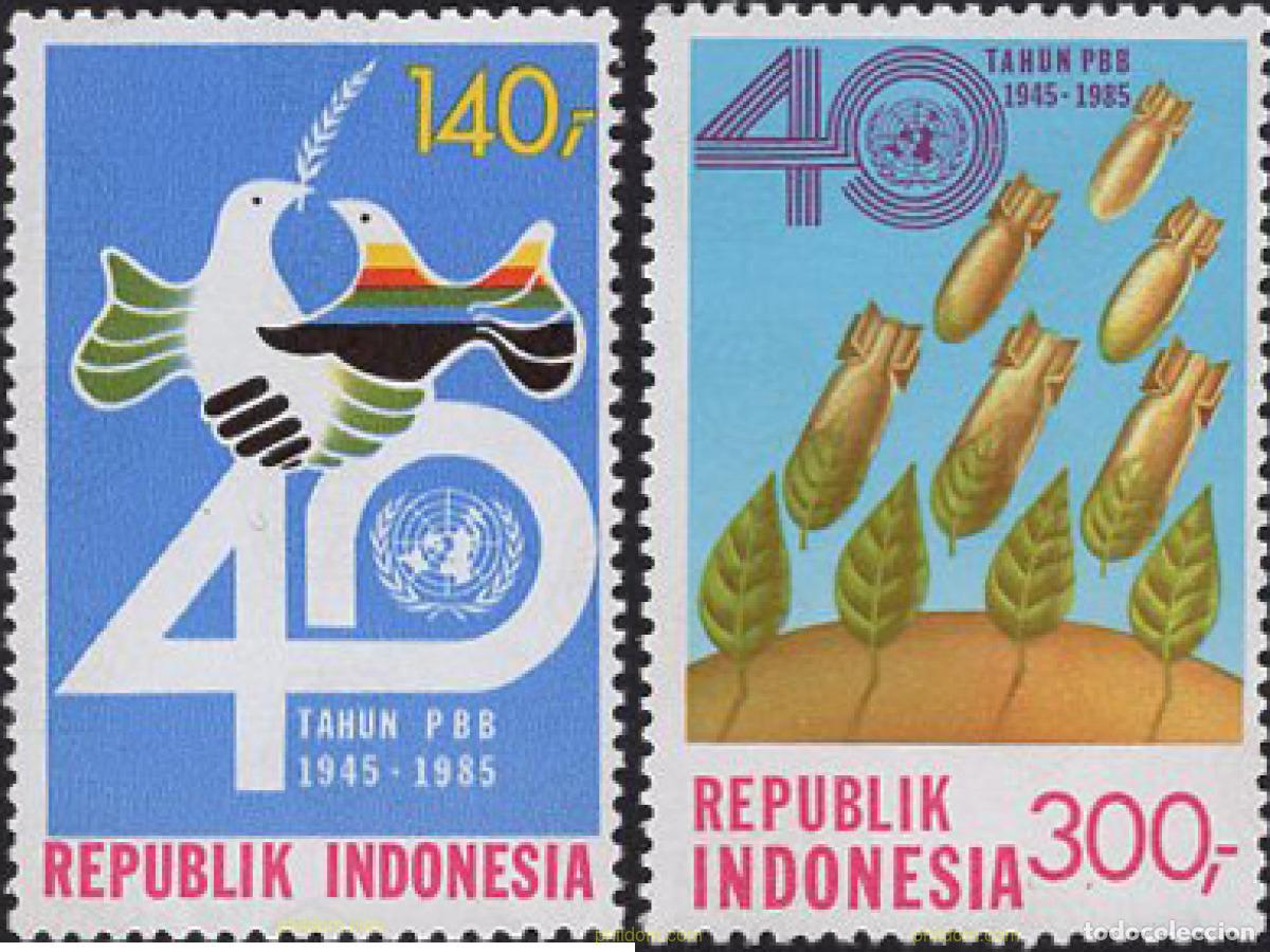Stamps: 35401 MNH INDONESIA 1985 40 ANIVERSARIO DE LAS NACIONES UNIDAS