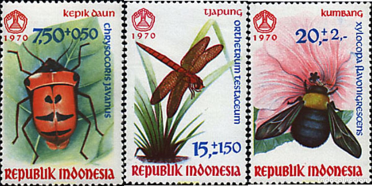 Sellos: 29321 MNH INDONESIA 1970 INSECTOS