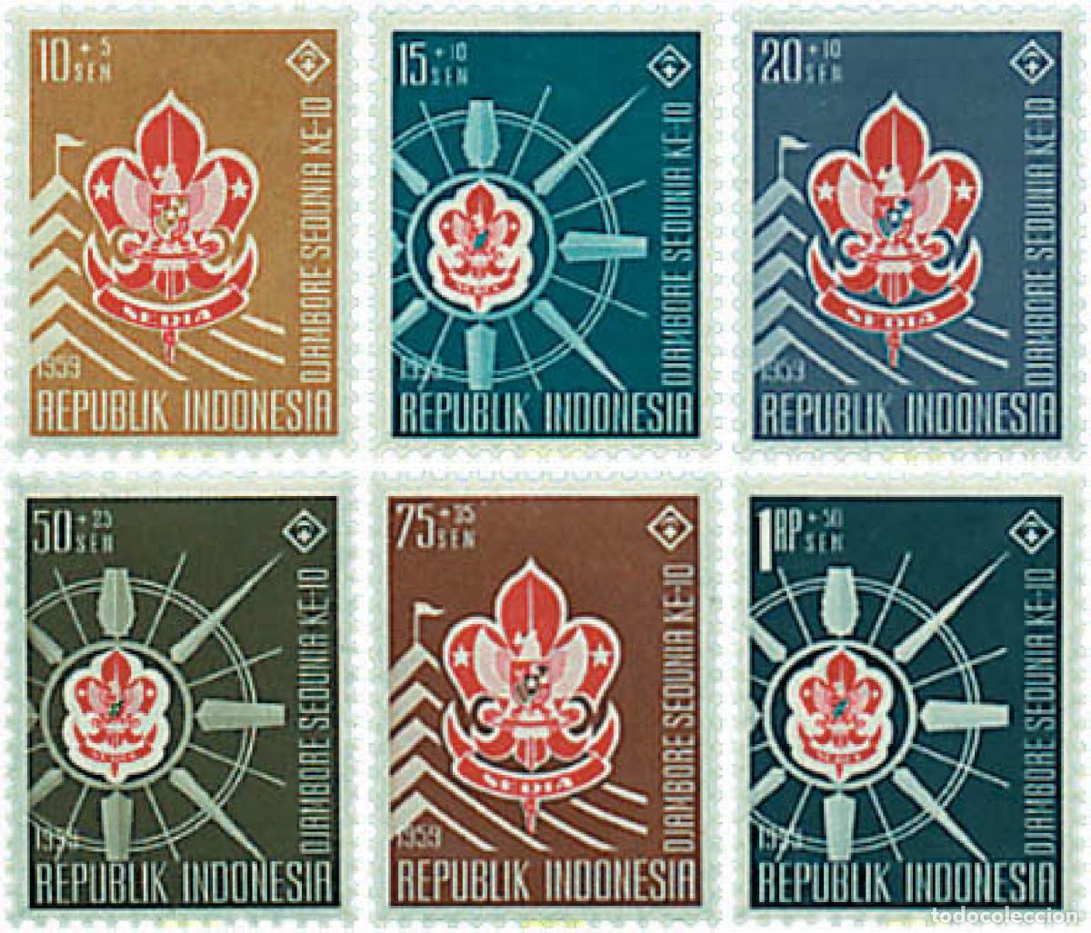 Selos: 264662 HINGED INDONESIA 1959 10 JAMBOREE MUNDIAL EN MANILA