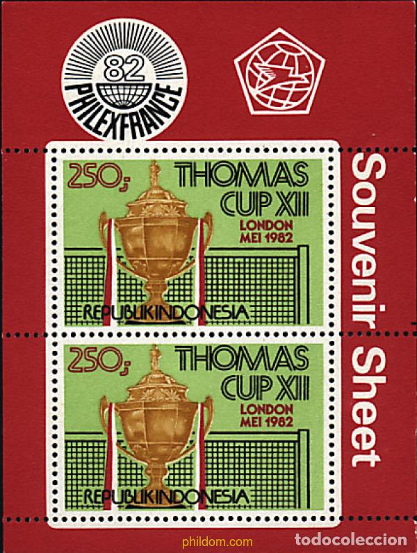 Selos: 54352 MNH INDONESIA 1982 12 CAMPEONATOS DE BADMINTON