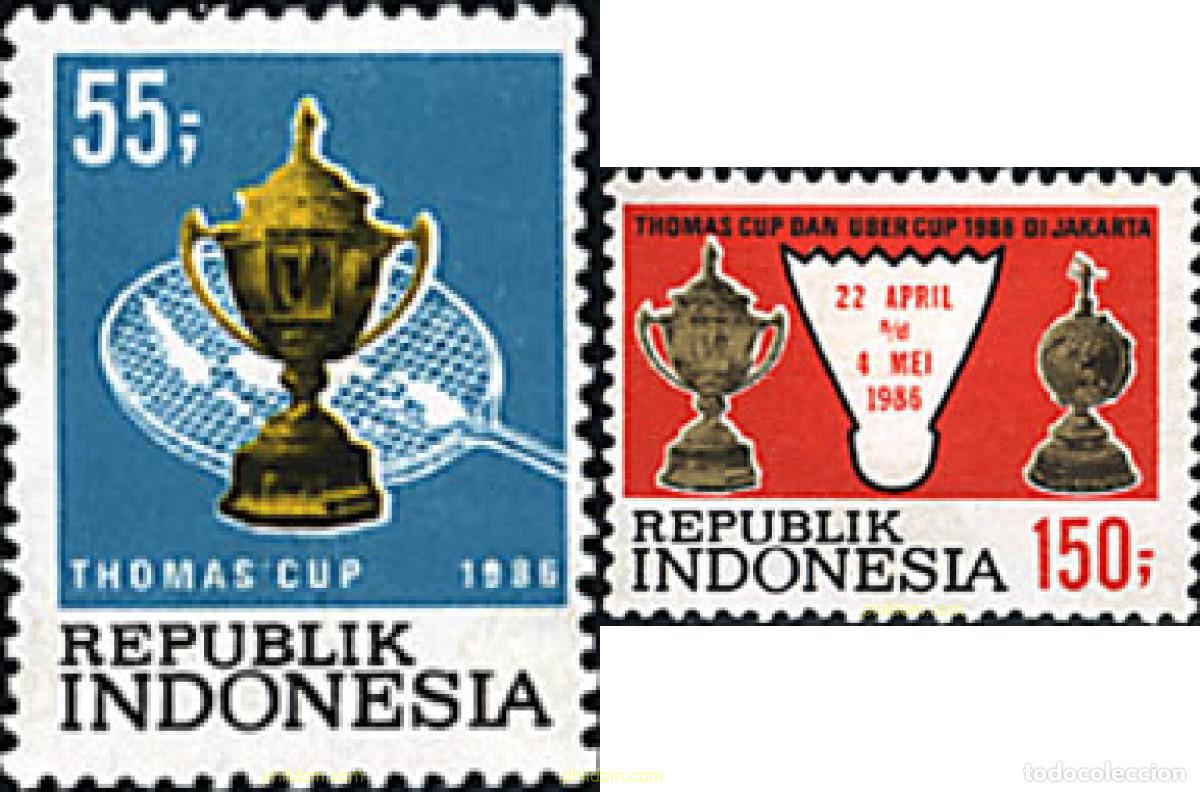Sellos: 27251 MNH INDONESIA 1986 CAMPEONATOS DE BADMINTON. COPA THOMAS