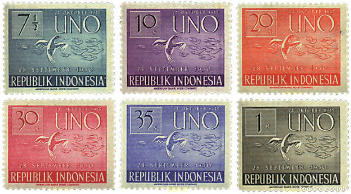 Sellos: 326162 HINGED INDONESIA 1951 6 ANIVERSARIO DE LA NACIONES UNIDAS