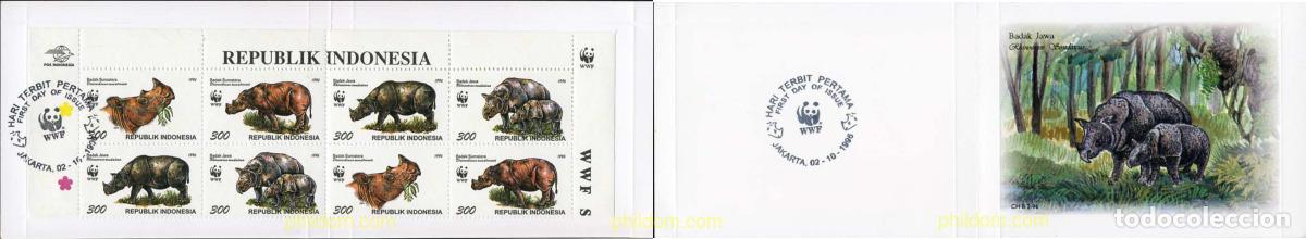 Sellos: 191796 MNH INDONESIA 1996 RINOCERONTES DE SUMATRA Y DE JAVA