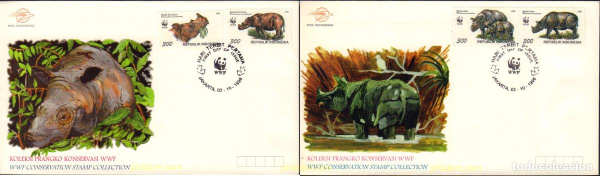 Sellos: 566061 MNH INDONESIA 1996 RINOCERONTES DE SUMATRA Y DE JAVA