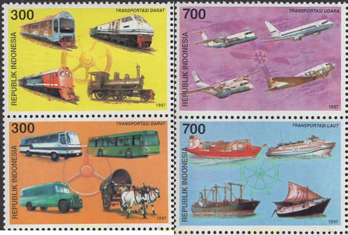 Briefmarken: 6734 MNH INDONESIA 1997 MEDIOS DE TRANSPORTE ANTIGUOS Y MODERNOS