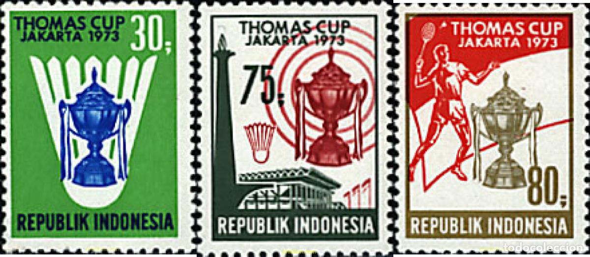 Sellos: 27234 MNH INDONESIA 1973 CAMPEONATOS DE BADMINTON. COPA THOMAS