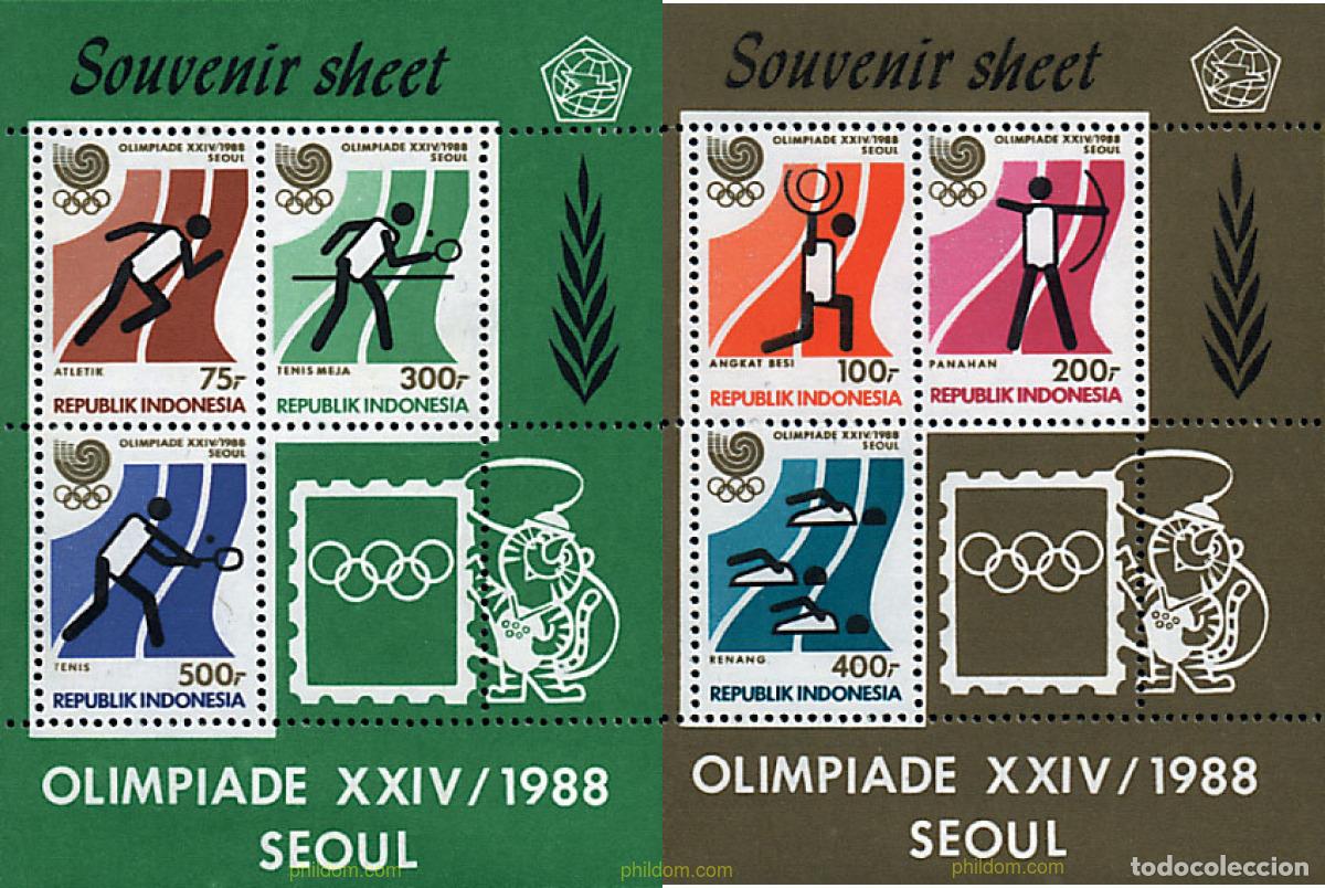 Francobolli: 39643 MNH INDONESIA 1988 24 JUEGOS OLIMPICOS VERANO SEUL 1988