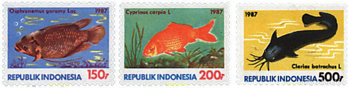 Sellos: 28453 MNH INDONESIA 1987 PECES DE AGUA DULCE