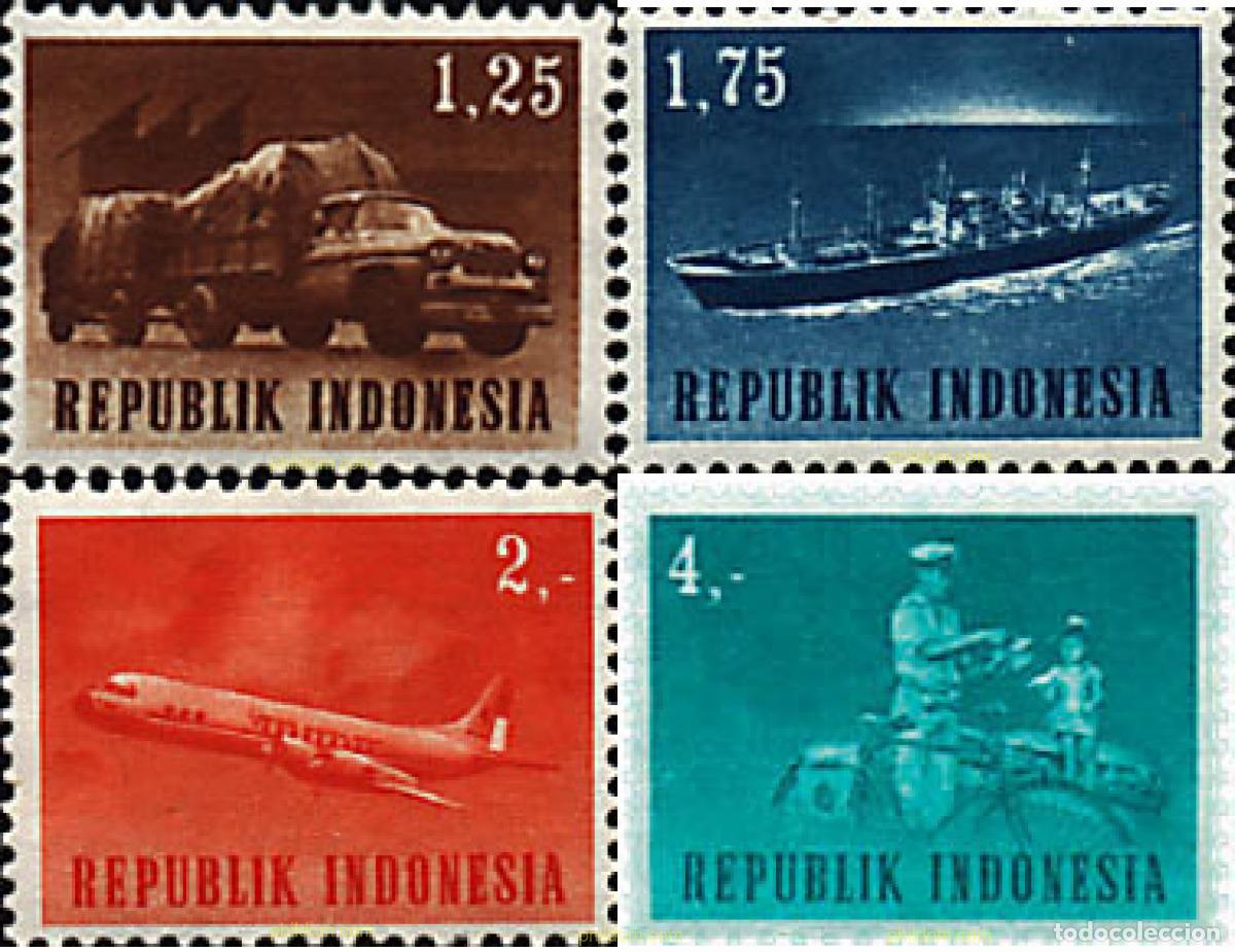 Sellos: 55270 MNH INDONESIA 1964 TRANSPORTES Y COMUNICACIONES