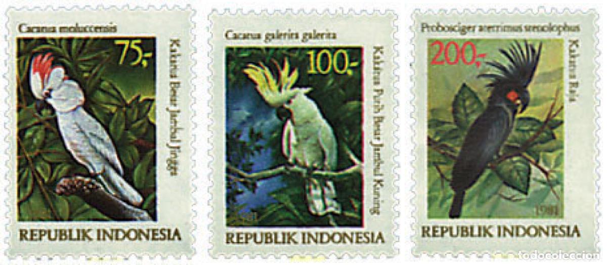 Sellos: 31836 MNH INDONESIA 1981 FAUNA. CACATUAS