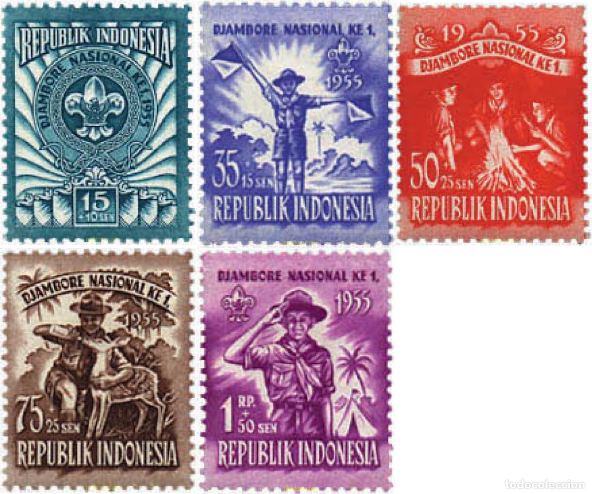 Sellos: 38173 MNH INDONESIA 1955 JAMBOREE NACIONAL
