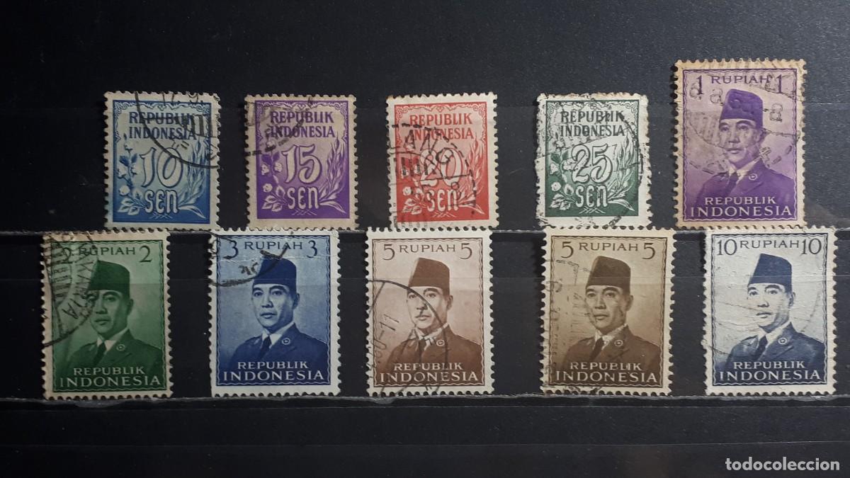 Sellos: INDONESIA. A&Ntilde;O 1951. &deg;. YVERT 32/9