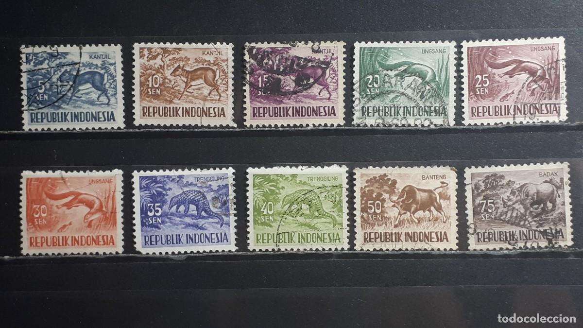 Sellos: INDONESIA. A&Ntilde;O 1956. &deg;. YVERT 119/23A, 124, 125