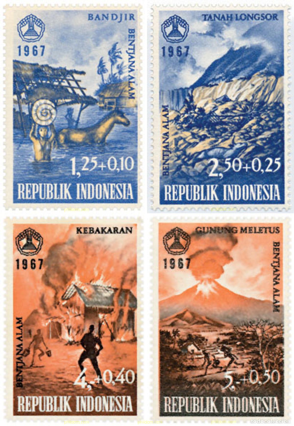 Briefmarken: 31405 MNH INDONESIA 1967 AYUDA NACIONAL PARA LAS VICTIMAS DE CATASTROFES NATURALES