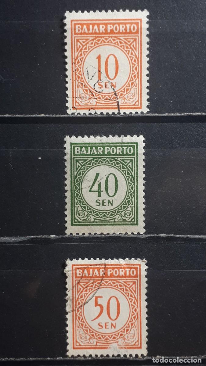 Sellos: INDONESIA &deg;. YVERT tasas 6, 11, 12.