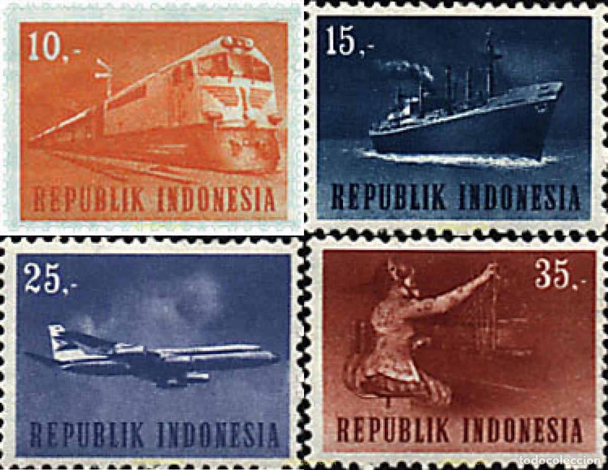 Sellos: 55455 MNH INDONESIA 1964 TRANSPORTES Y COMUNICACIONES