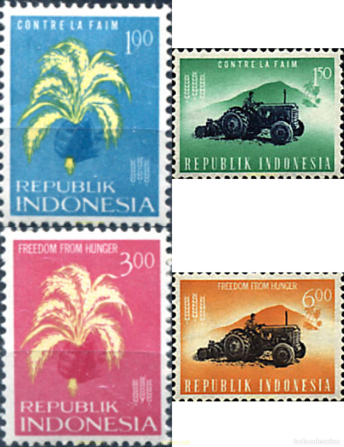 Sellos: 42157 MNH INDONESIA 1963 CAMPA&Ntilde;A MUNDIAL CONTRA EL HAMBRE