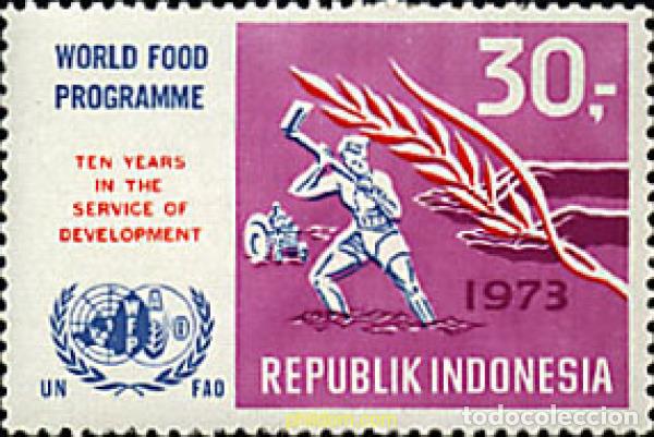 Sellos: 42160 MNH INDONESIA 1973 10 ANIVERSARIO DEL PROGRAMA ALIMENTARIO MUNDIAL