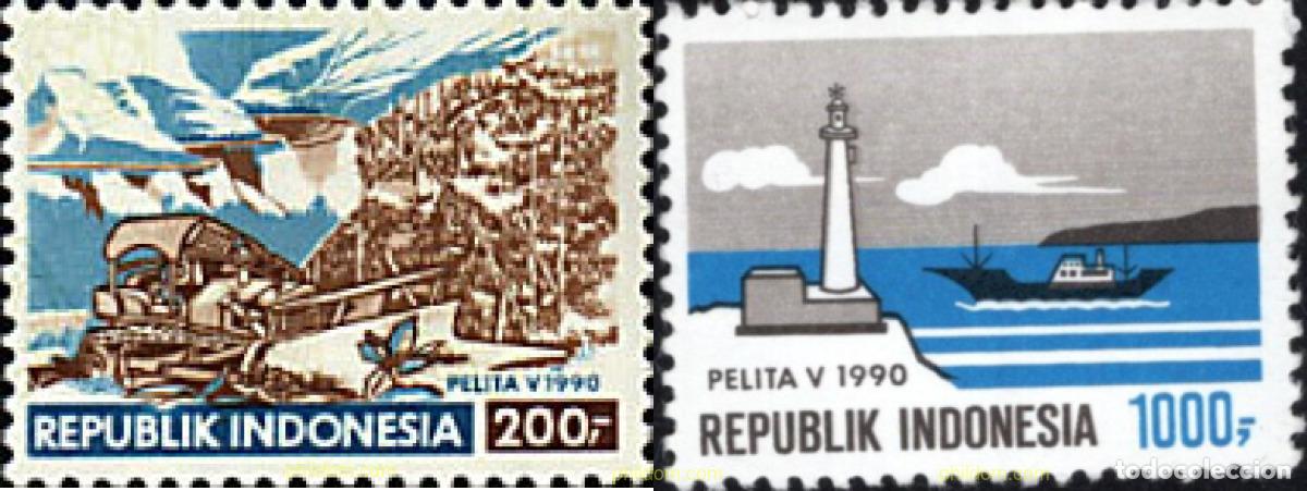 Sellos: 42173 MNH INDONESIA 1990 5 PLAN QUINQUENAL DEL DESARROLLO
