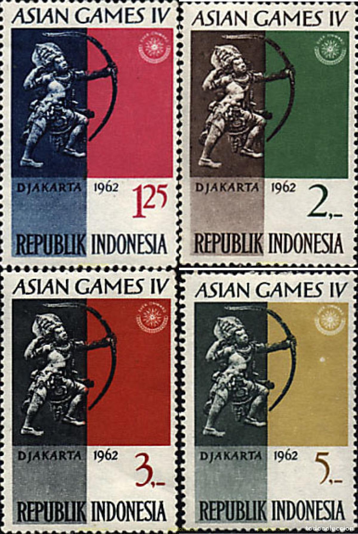 Sellos: 49994 HINGED INDONESIA 1962 JUEGOS ASIATICOS 1962