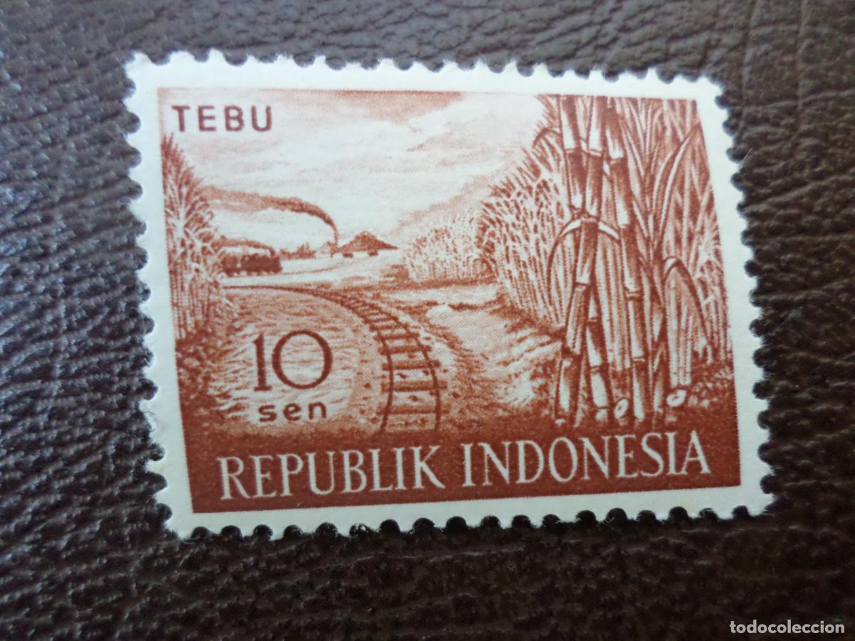 Sellos: indonesia, 1960, ca&ntilde;a de azucar, Yvert 216