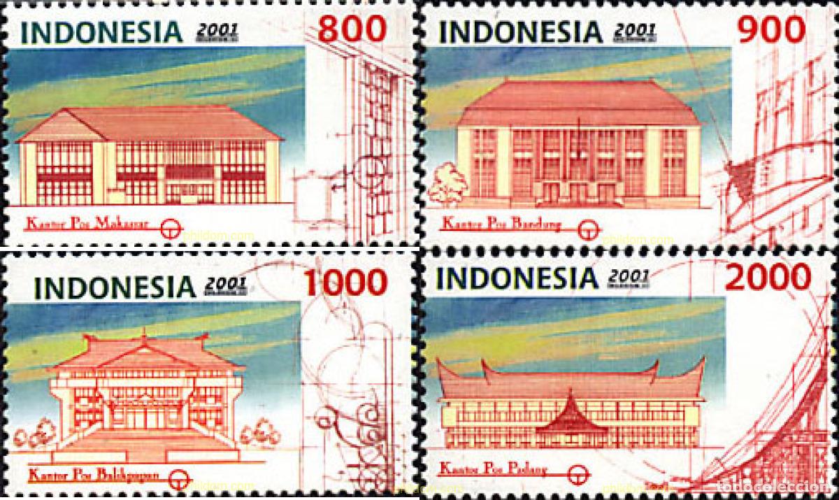 Sellos: 79938 MNH INDONESIA 2001 EDIFICIOS POSTALES