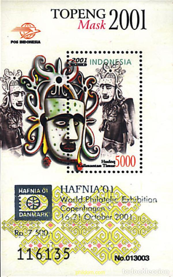 Sellos: 80850 MNH INDONESIA 2001 HAFNIA 01. EXPOSICION FILATELICA INTERNACIONAL