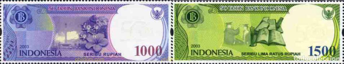 Sellos: 132277 MNH INDONESIA 2003 50 ANIVERSARIO DEL BANCO DE INDONESIA