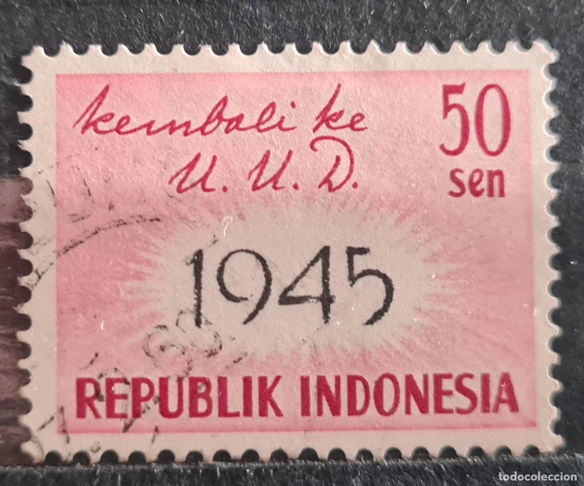 Sellos: Sello nuevo de Indonesia 1959: vuelta a la Constituci&oacute;n de 1945
