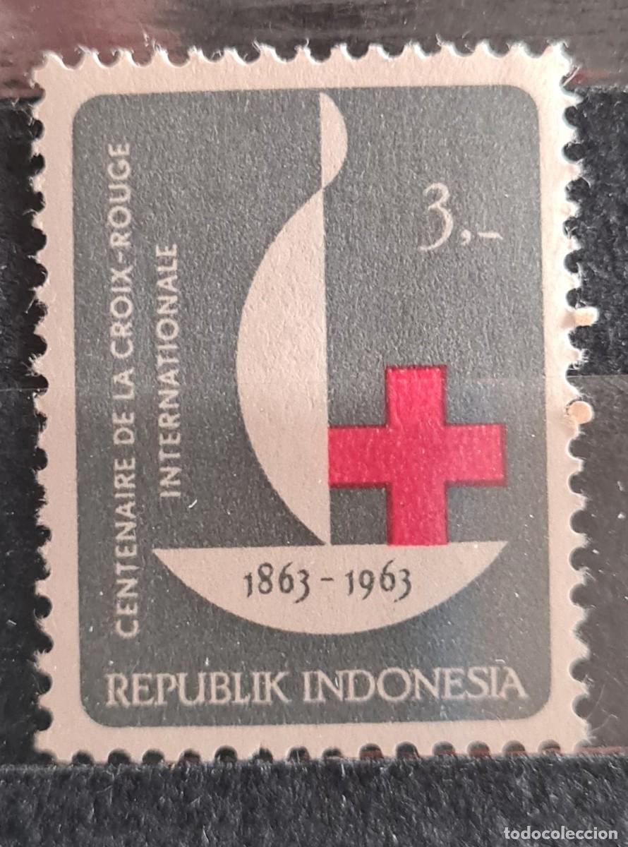 Sellos: Sello nuevo de Indonesia 1963: Centenario de la Cruz Roja internacional