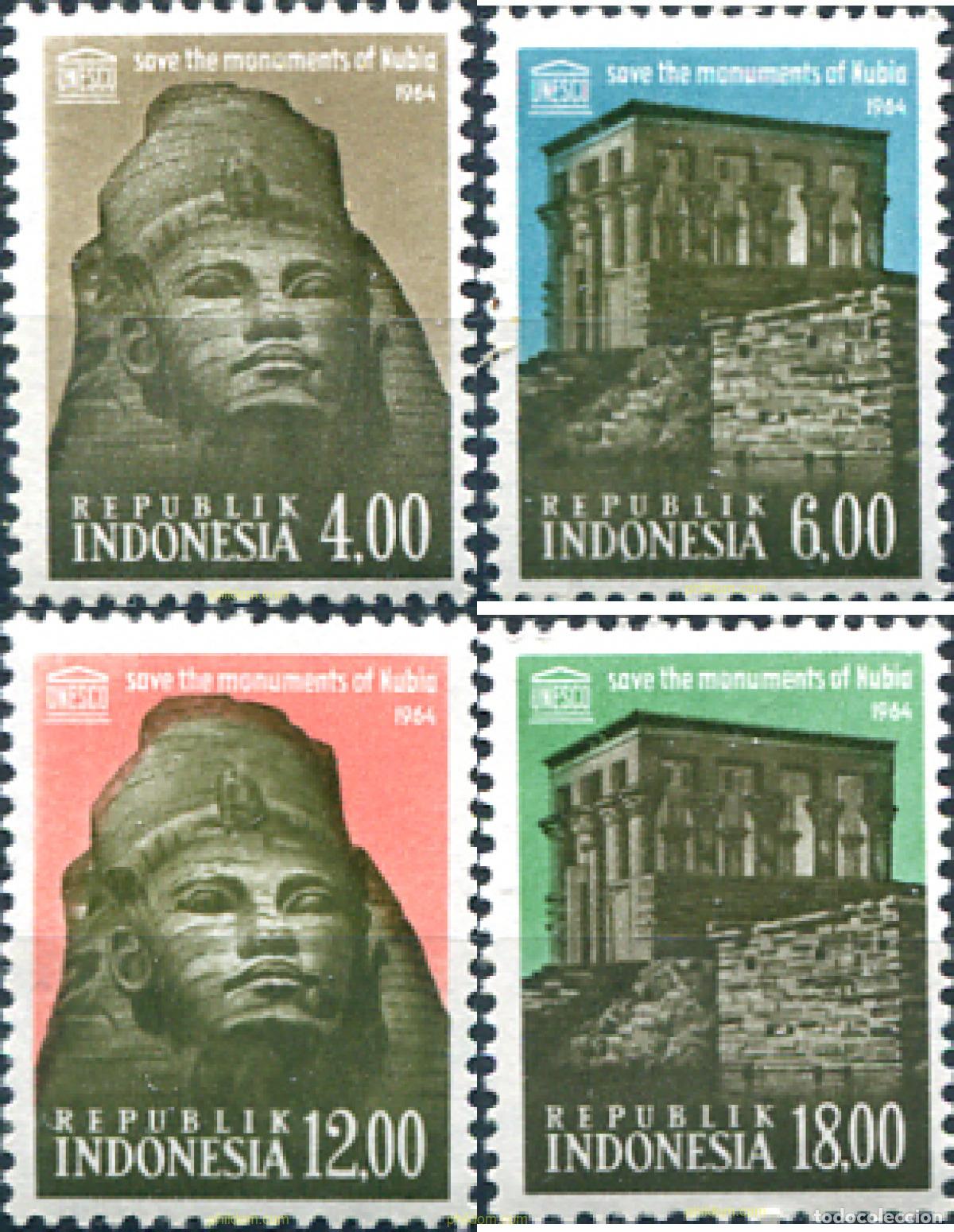 Sellos: 326237 MNH INDONESIA 1964 UNESCO. PROTECCION DE LOS MONUMENTOS DEL NUBIA