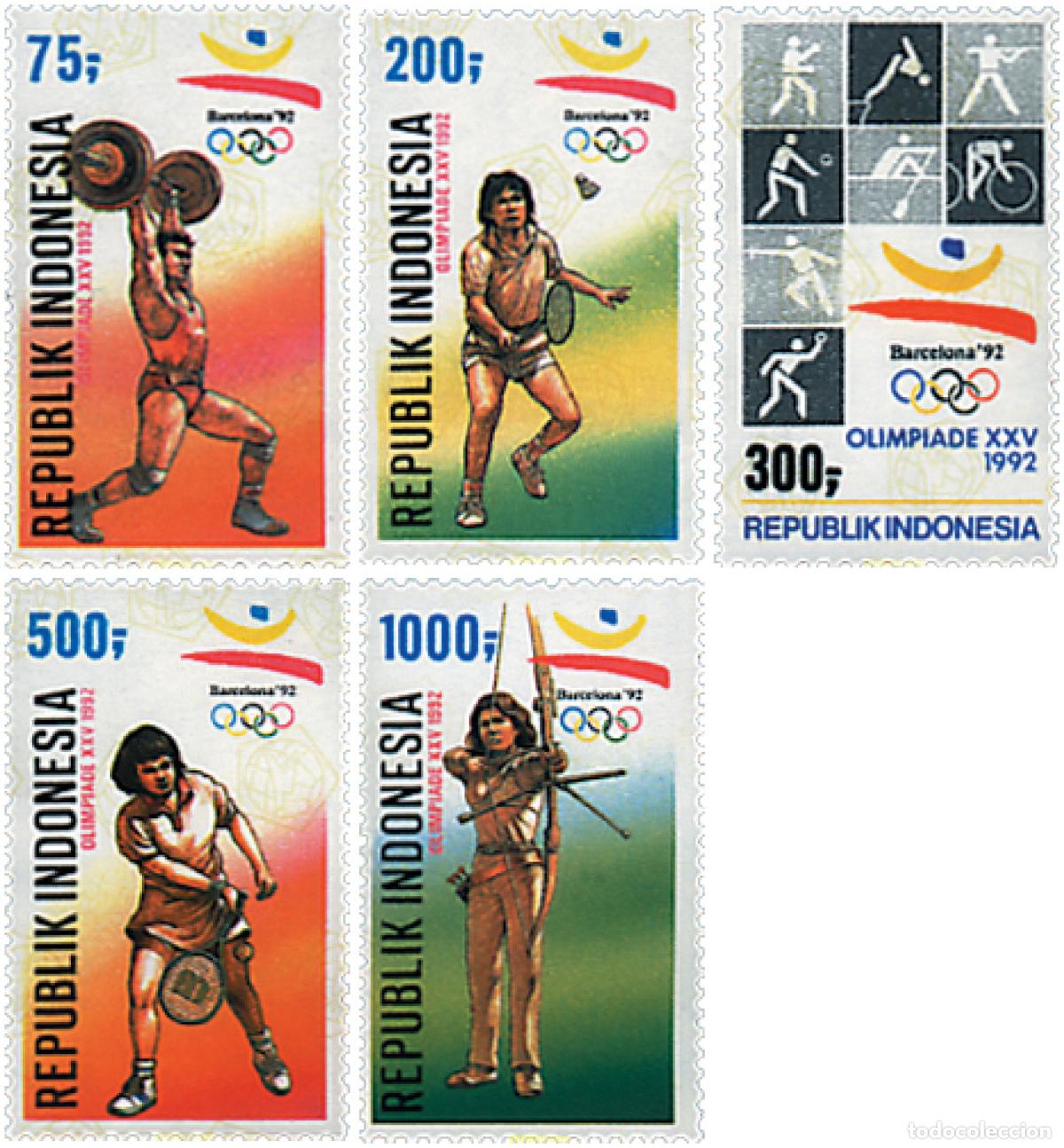 Sellos: 51993 MNH INDONESIA 1992 25 JUEGOS OLIMPICOS VERANO BARCELONA 1992
