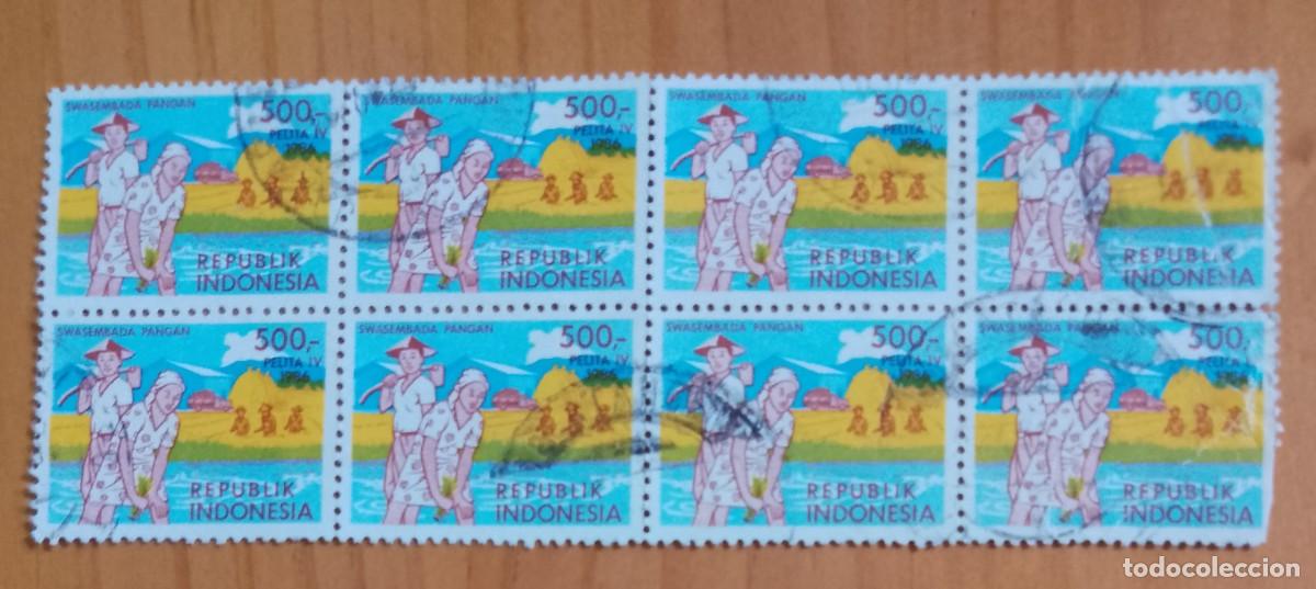Sellos: INDONESIA - V/F 500 - 8 SELLOS, PELITA 1986 - A&Ntilde;O 1986, AGRICULTURA, DESARROLLO ECON&Oacute;MICO
