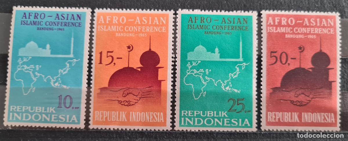 Stamps: Serie completa de sellos nuevos de Indonesia 1965: Conferencia isl&aacute;mica afro-asi&aacute;tica en Bandoeng