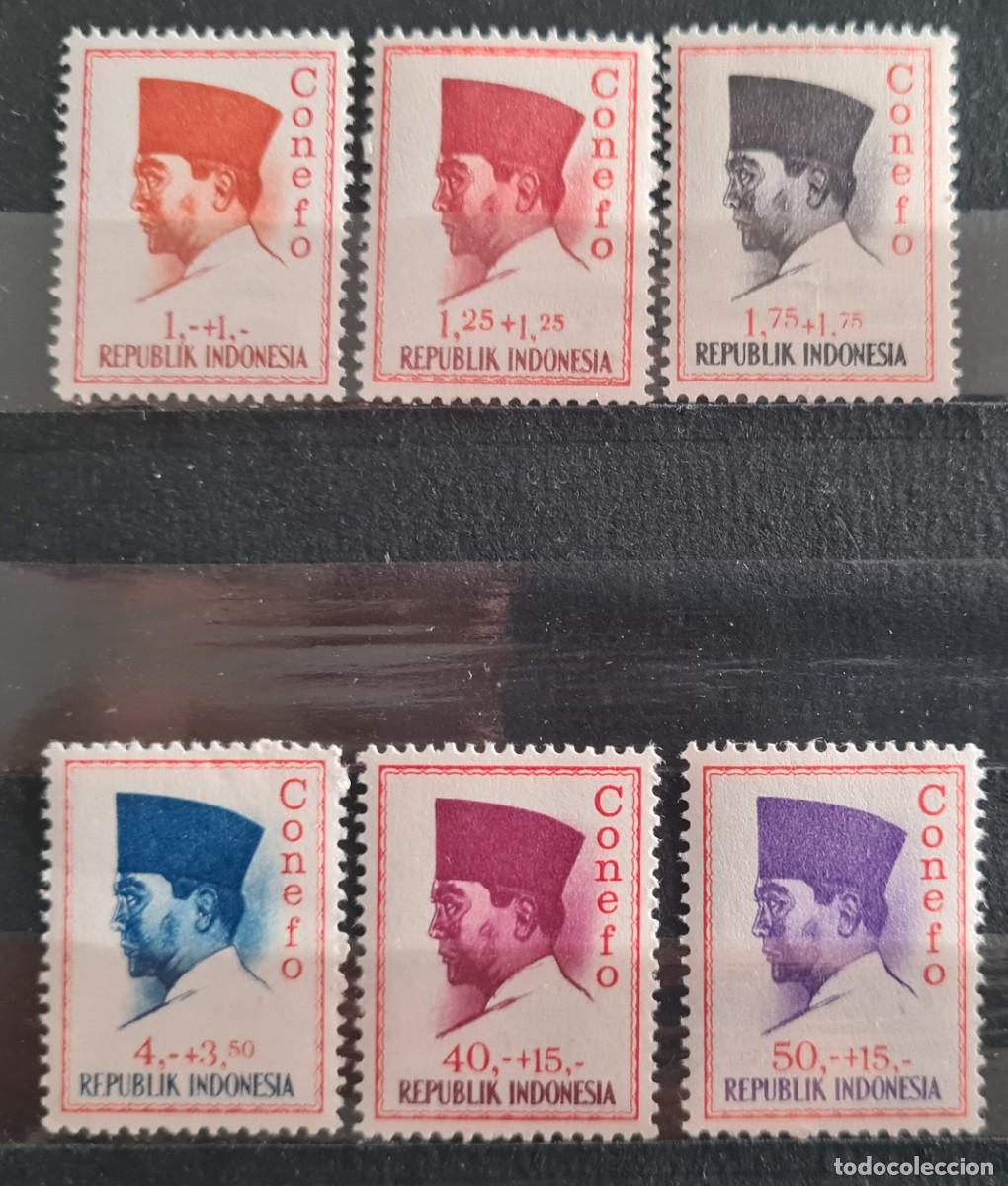 Selos: Serie de sellos nuevos de Indonesia 1965: CONEFO y Sukarno