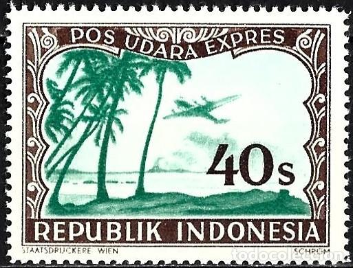 Sellos: Indonesia 1948 - Mi L40 - YT xxx - Impresi&oacute;n de Viena : Correo urgente - MNH** ( Dentado 13&frac34; )