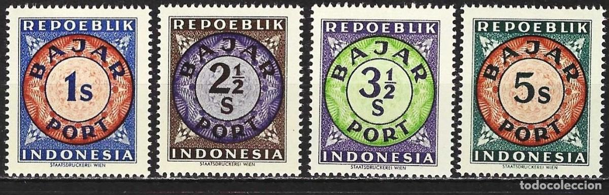 Sellos: Indonesia 1948 - Mi LP 1 a LP 4 - Impresi&oacute;n de Viena : Sello de tasa - MNH**