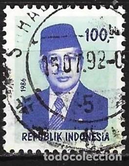 Sellos: Indonesia 1986 - Mi 1215 - YT 1106 - Presidente Sukarto