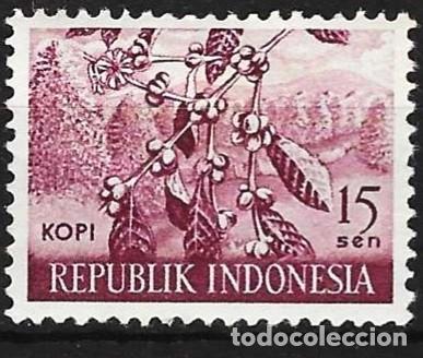 Sellos: Indonesia 1960 - Mi 271 - YT 217 - El cultivo del caf&eacute; - MNH**