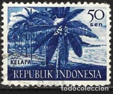 Sellos: Indonesia 1960 - Mi 274 - YT 220 - El cultivo del cocotero