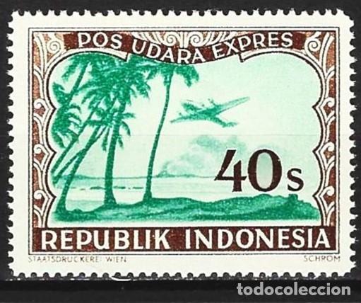 Sellos: Indonesia 1948 - Mi L 40 - Impresi&oacute;n de Viena : Avi&oacute;n - MNH** ( A&eacute;reo urgente )