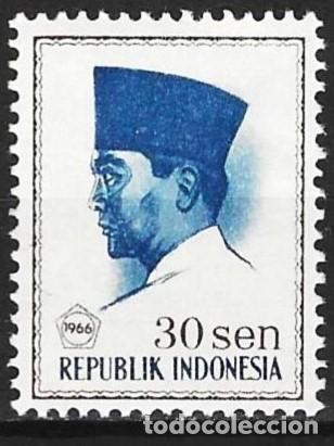 Sellos: Indonesia 1966 - Mi 524 - YT 461 - Presidente Sukarno - MNH**