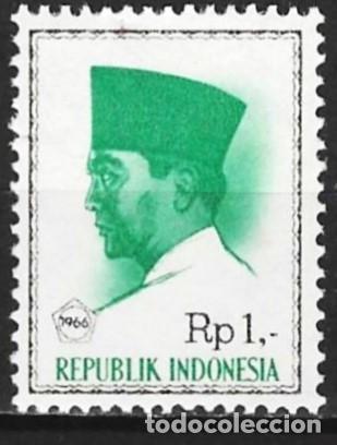 Sellos: Indonesia 1966 - Mi 528 - YT 465 - Presidente Sukarno - MNH**