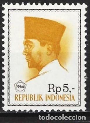 Sellos: Indonesia 1966 - Mi 533 - YT 470 - Presidente Sukarno - MNH**